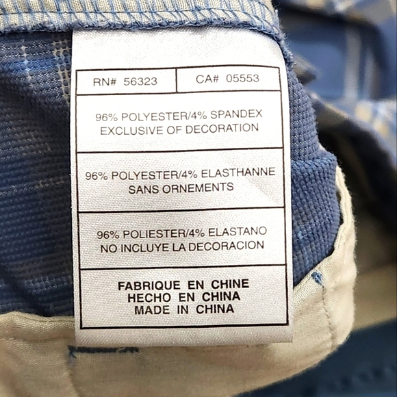 Nike Shorts Mens 40x10 Blue Windowpane Plaid Dry Fit Performance Golf Chinos‎ - Picture 5 of 8